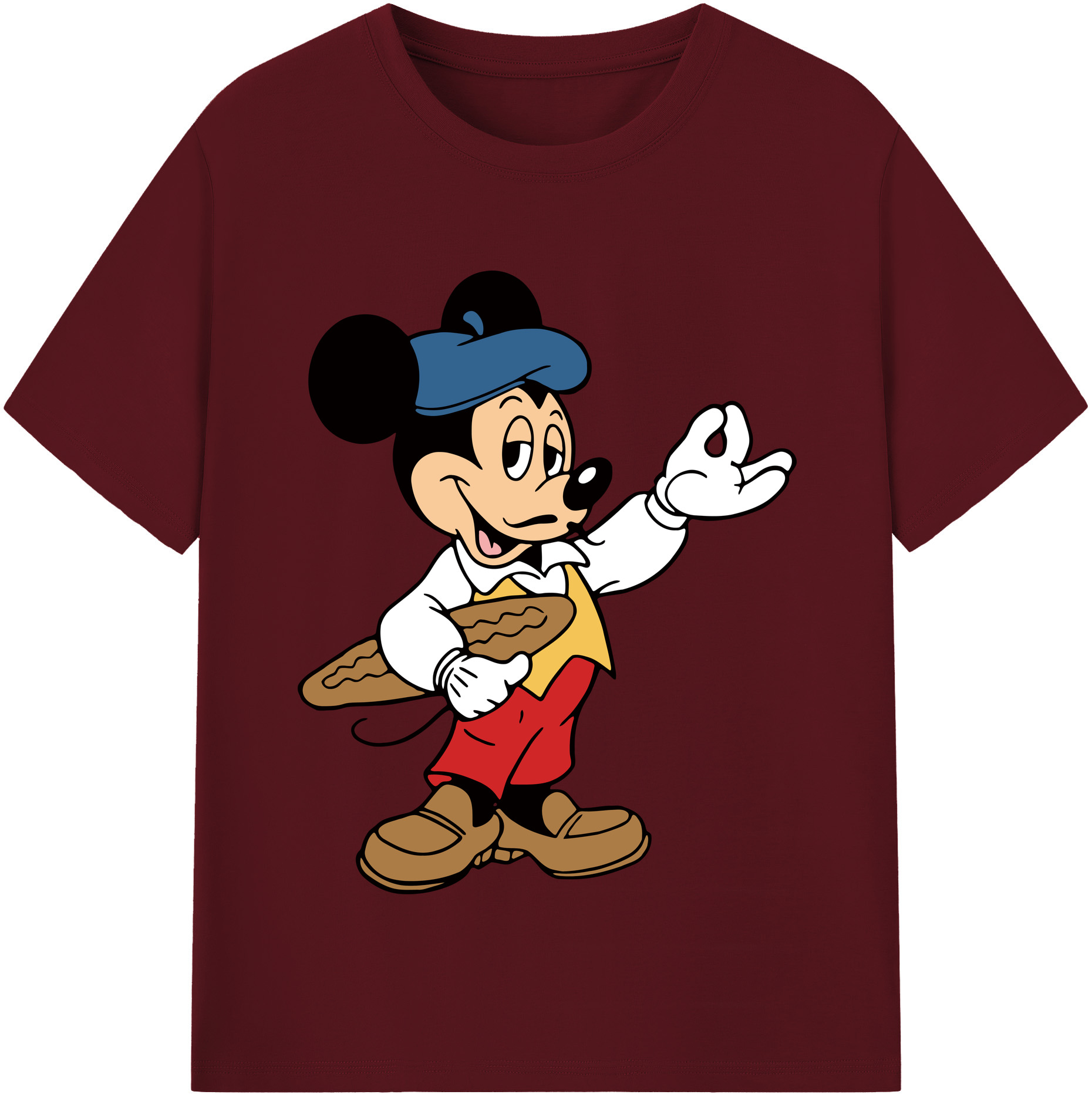（画像用） ミッキーマウス Mickey Mouse 綿100％半袖Tシャツ（フロントプリント）